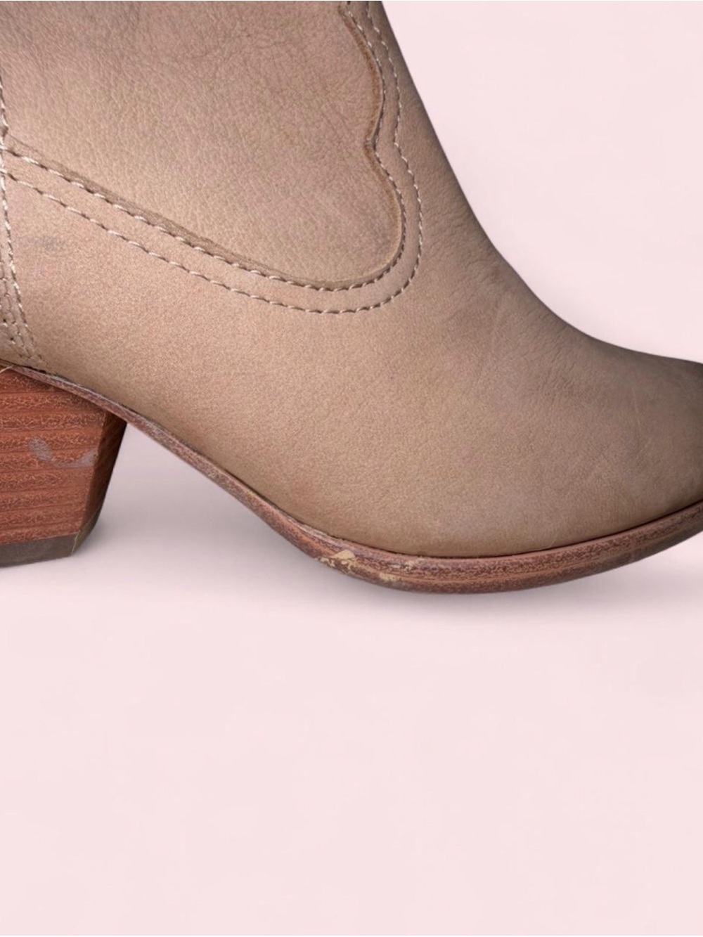 Frye Reina Western Bootie Ash Brown Leather Pointed Toe Ankle Boots Size 6.5 - Picture 6 of 9